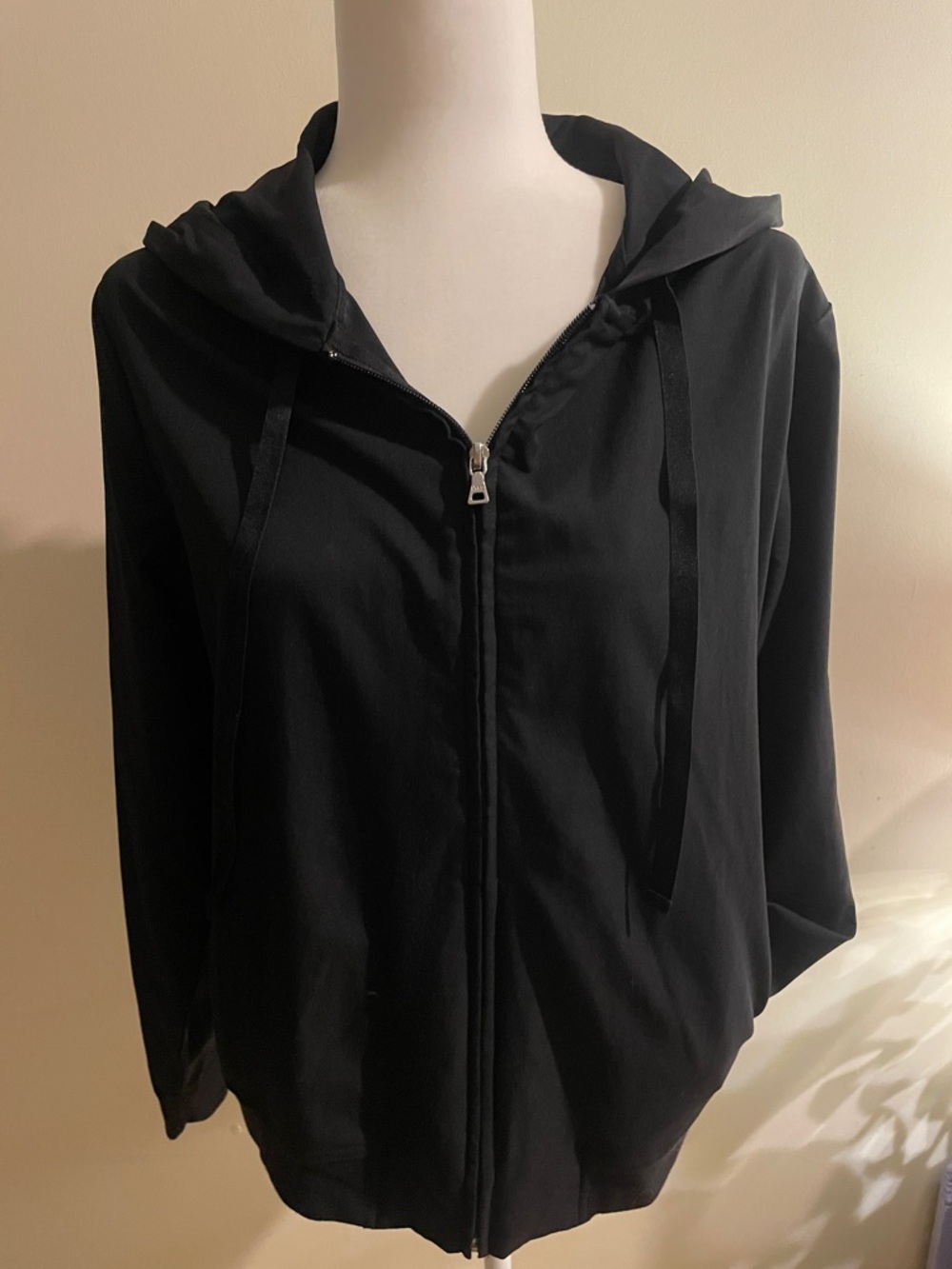 Black Zip-Up Hooded Jacket